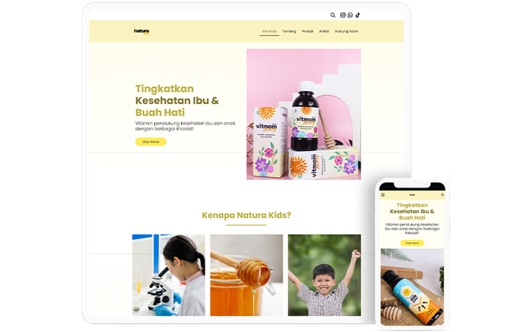 E-commerce web for kids and moms vitamins